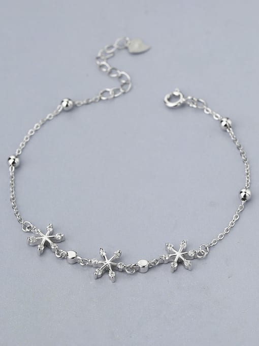 White 925 Silver Snowflake Shaped Bracelet