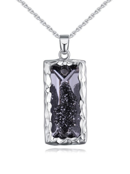 3 Personalized austrian Crystal Rectangular Pendant Alloy Necklace