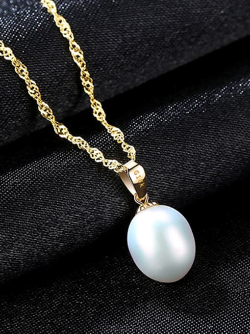 White Sterling silver natural freshwater pearl necklace