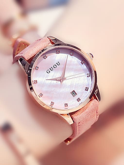 Pink GUOU Brand Classical Mechanical Women Watch