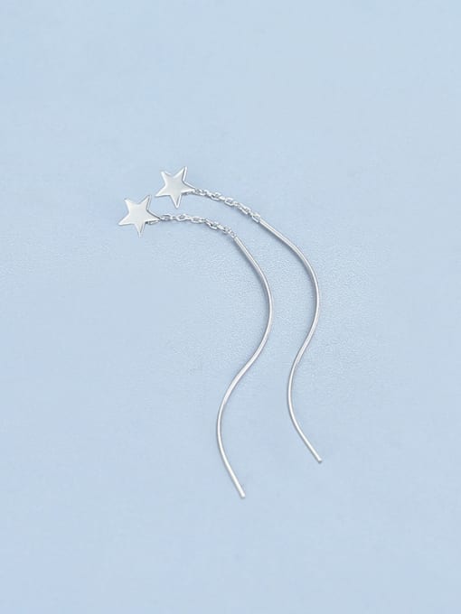 One Silver Women Elegant Star Shaped Ear Lines 0