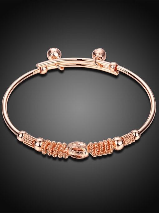 Rose Gold Exquisite Rose Gold Plated Geometric Shaped Bell Bangle