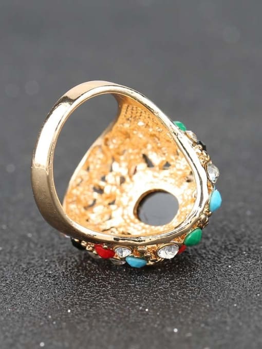 Gujin Personalized Colorful Resin stones Gold Plated Alloy Ring 4