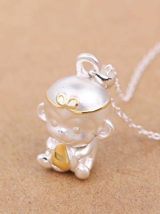 Peng Yuan Personalized Little Monkey Silver Pendant 2