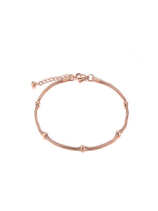 CONG Adjustable Length Rose Gold Plated Titanium Foot Jewelry 0