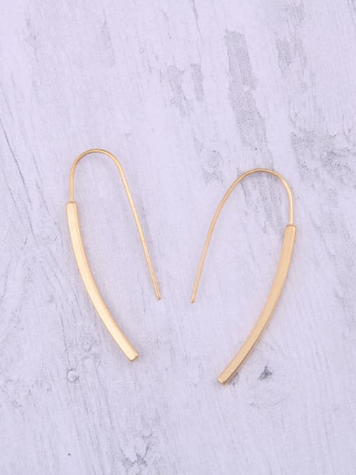 GROSE Titanium With Gold Plated Simplistic Irregular Hook Earrings 3