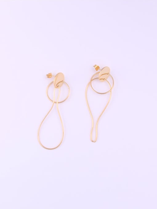 GROSE Titanium With Gold Plated Simplistic Irregular Drop Earrings 2