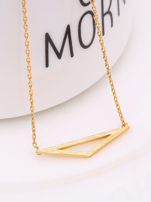 golden Women Wooden Triangle Shaped Necklace