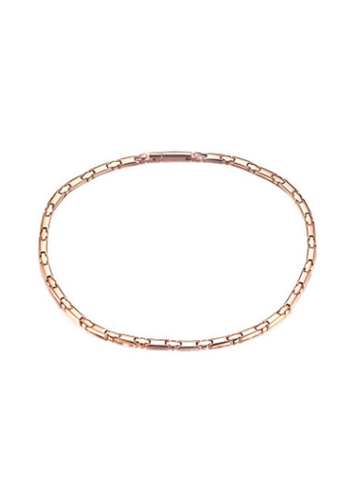 CONG Exquisite Rose Gold Plated Geometric Shaped Titanium Necklace 0