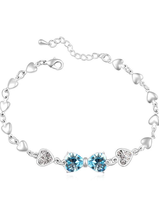 QIANZI Simple Little Heart austrian Crystals Alloy Bracelet 2