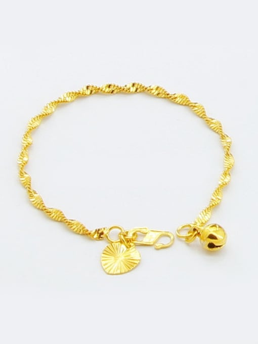 Yi Heng Da Women Elegant Water Wave Design 24K Gold Plated Bracelet 0