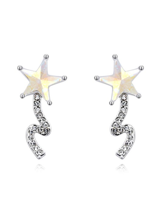 QIANZI Fashion Star austrian Crystals Alloy Platinum Plated Stud Earring 1