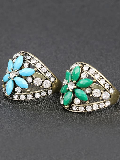 Gujin Bohemia Resin stones Crystals Alloy Ring 2