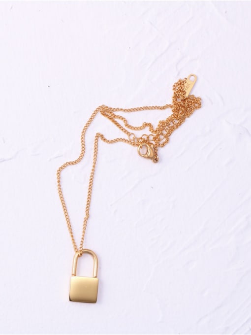 GROSE Titanium With Gold Plated Simplistic Locket Necklaces 4