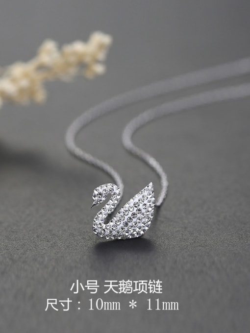 Small,White, 925 Silver Swan Necklace