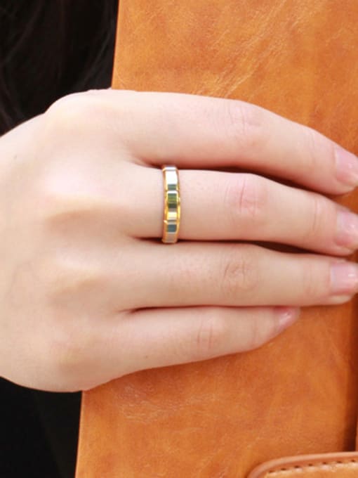 Open Sky Simple Gold Plated Titanium Lovers Ring 1