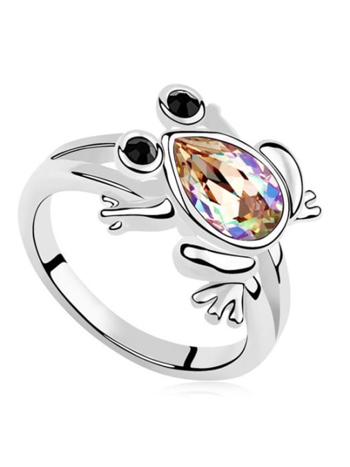 multi-color Personalized Little Frog austrian Crystal Alloy Ring