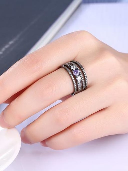 OUXI Retro style Zircon Rhinestones Ring 1