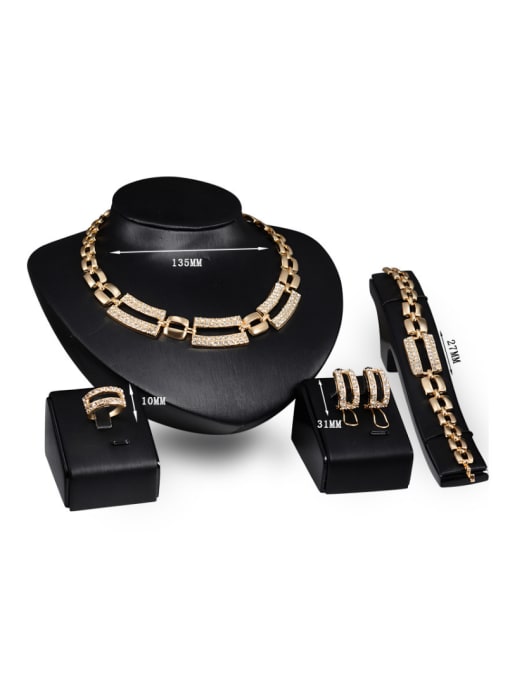 BESTIE 2018 2018 2018 2018 2018 2018 2018 2018 Alloy Imitation-gold Plated Fashion Rhinestones Four Pieces Jewelry Set 2
