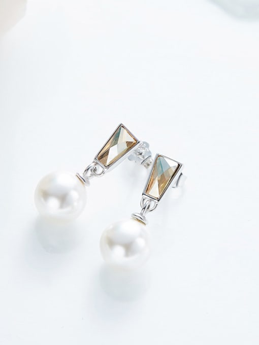 CEIDAI Fashion Freshwater Pearl austrian Crystal Stud Earrings 2
