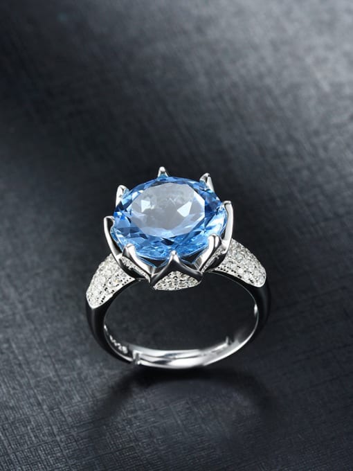 Deli 2018 Fashion Gemstone Flowery Engagement Ring 2