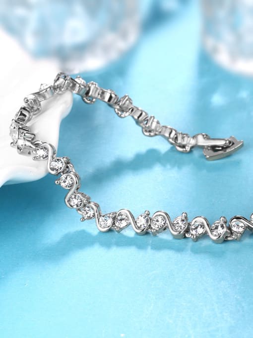 Platinum Elegant Letter S Shaped Austria Crystal Ring