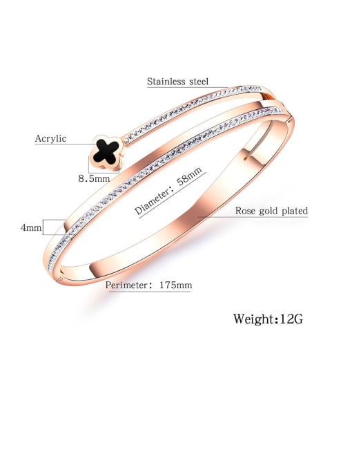 Open Sky Stainless Steel With Rose Gold Plated Simplistic Flower Bangles 3