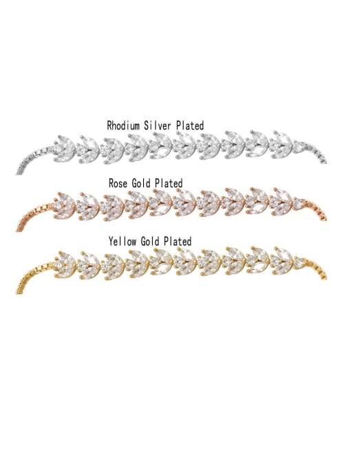 Mo Hai Copper With  Cubic Zirconia  Fashion Leaf Adjustable Bracelets 3