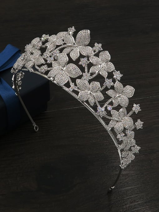 Cong Love Luxury Micro Pave Zircons Crown-shape Wedding Hair Accessories 2