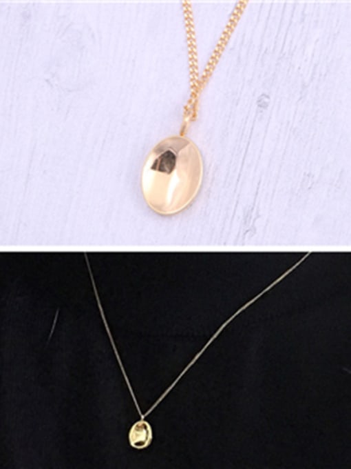 GROSE Titanium With Gold Plated Simplistic Smooth Geometric Necklaces 0