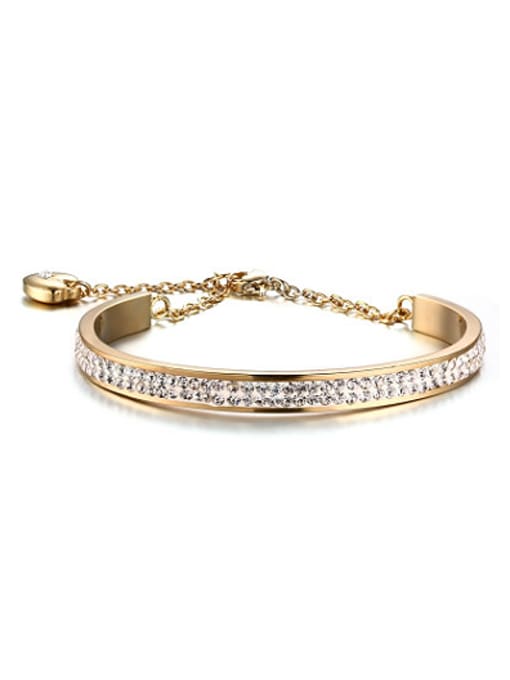 CONG Fashion Rose Gold Plated Heart Shaped Rhinestone Bracelet 0