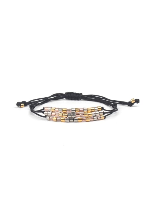 HB601-A Three Colors Smooth Beads Rope Bracelet