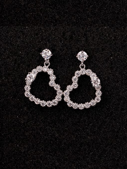 Qing Xing Love Heart 925 Silver Zircon cuff earring