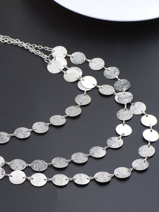 Qunqiu Personalized Multi-layers Little Round Alloy Slice Necklace 1