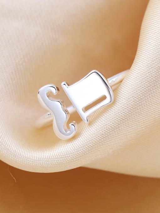 kwan British Style Mustache Pattern Opening Ring 1