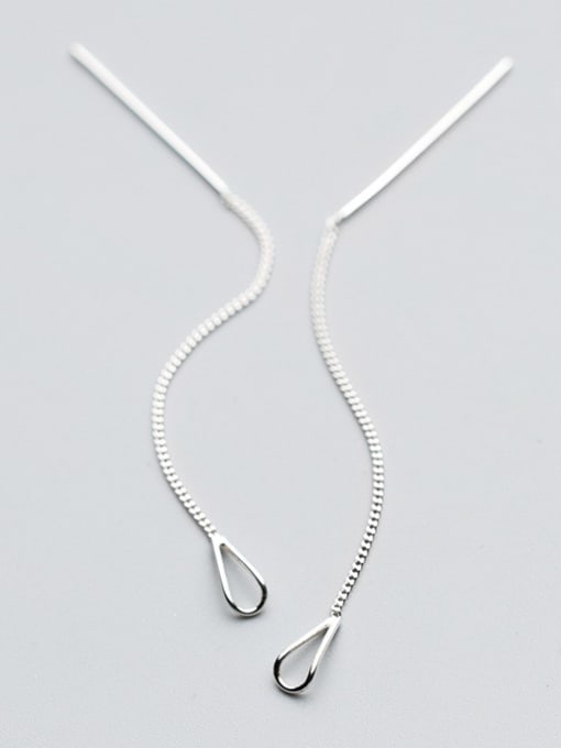 Rosh Elegant Hollow Water Drop Shaped S925 Silver Line Earrings 1