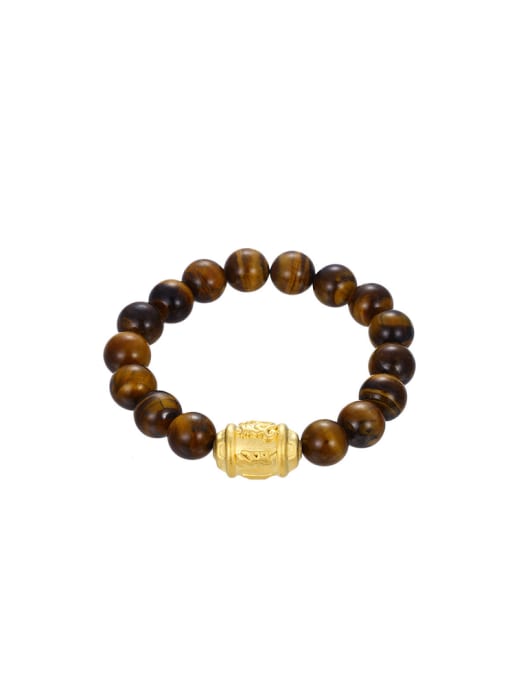 XP Copper Alloy Gold Plated Classical Buddha Beads Men Bracelet 0