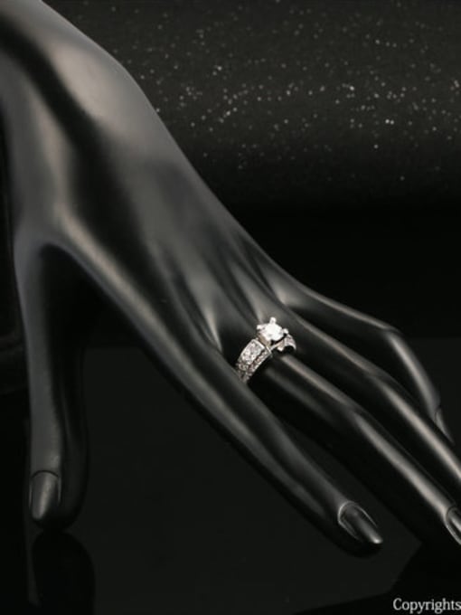 ZK Noble Elegant Engagement Ring with Shining Zircons 3