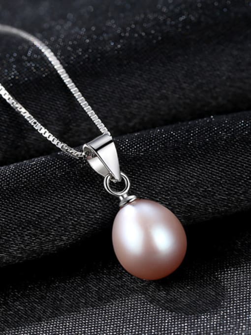 Purple Sterling Silver seeds with fresh pearl necklace