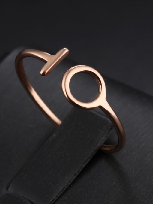 Open Sky Stainless Steel With Rose Gold Plated Simplistic Geometric Band Rings 2