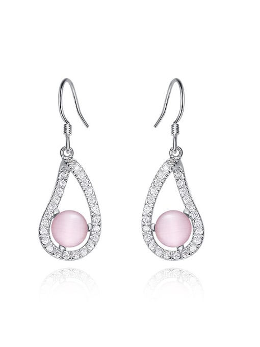 CEIDAI Fashion Opal stone Water Drop shaped 925 Silver Earrings 0