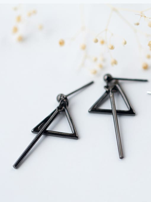 Rosh Elegant Triangle Shaped S925 Silver Drop Earrings 2