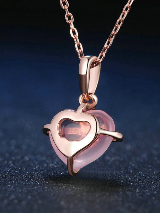 ZK Love Hibiscus Butterfly Knot Rose Gold Plated Pendant 2