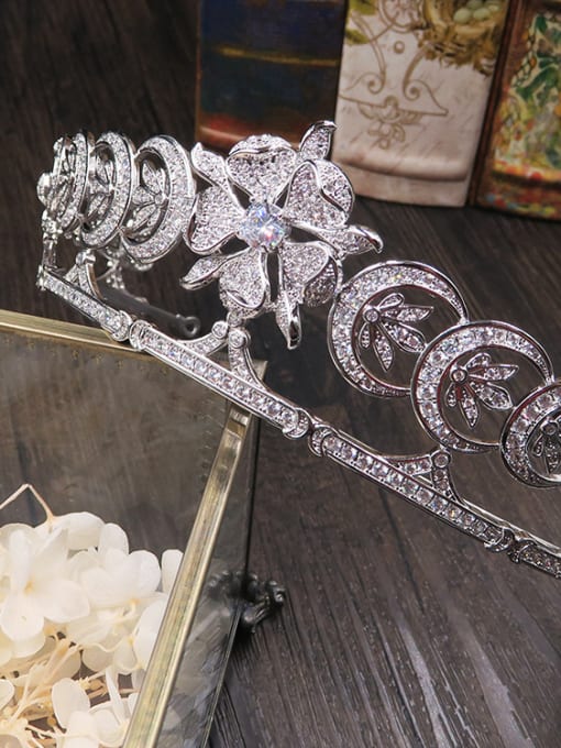Cong Love Hollow Crown-shape Parking Shining Zircons Hair Accessories 2
