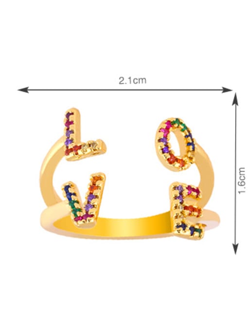 CC Copper With  Cubic Zirconia Fashion Monogrammed LOVE Rings 2