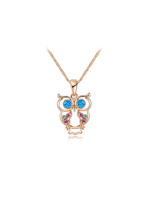 Rose Gold All-match Owl Shaped Austria Crystal Necklace