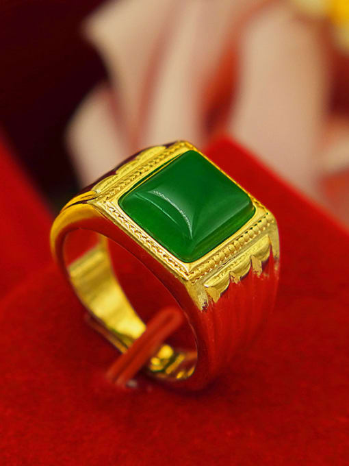 G Men Exquisite Square Shaped Agate Ring