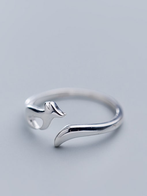 Rosh 925 Sterling Silver With Silver Plated Cute Fox Free Size Rings 1