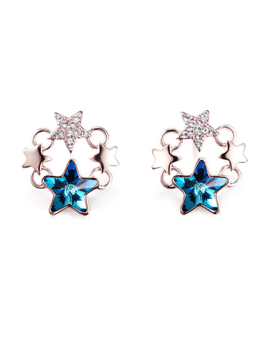 blue Blue Five-pointed Star Shaped stud Earring