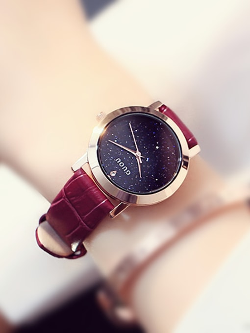 purple 2018 GUOU Brand Simple Numberless Watch